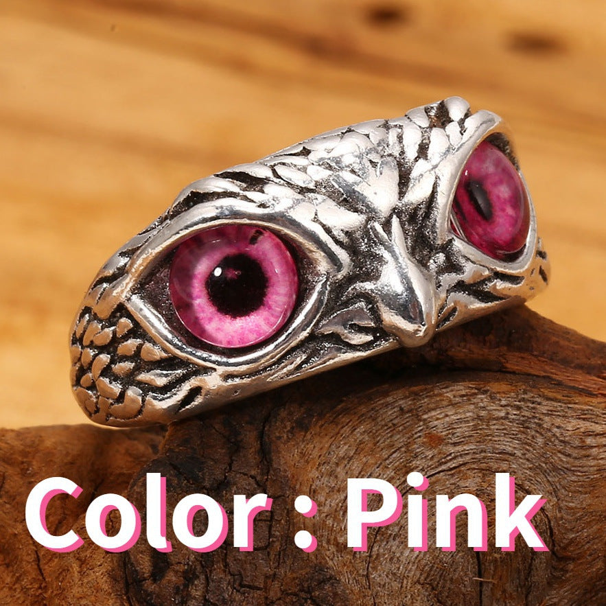 Vintage Devil's Eye Owl Ring