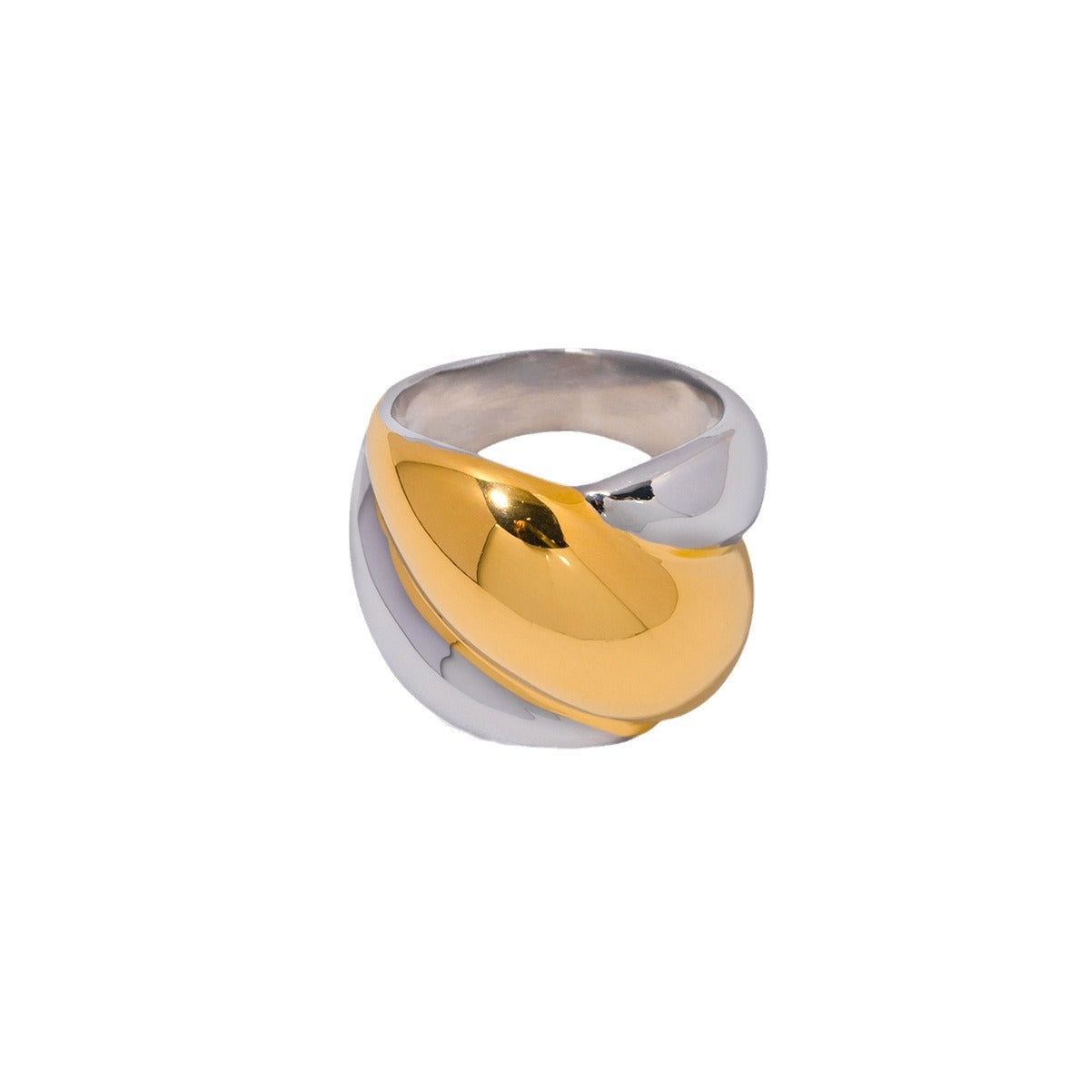 Anillo sencillo de oro y plata