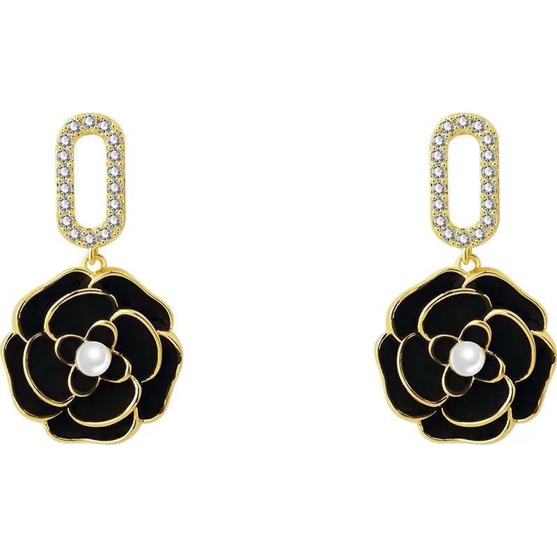 Pearl Camellia Earrings
