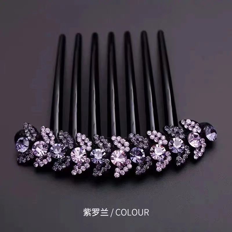 Full Diamond Acrylic Plug Comb Disc Hair Comb Hair Accessories