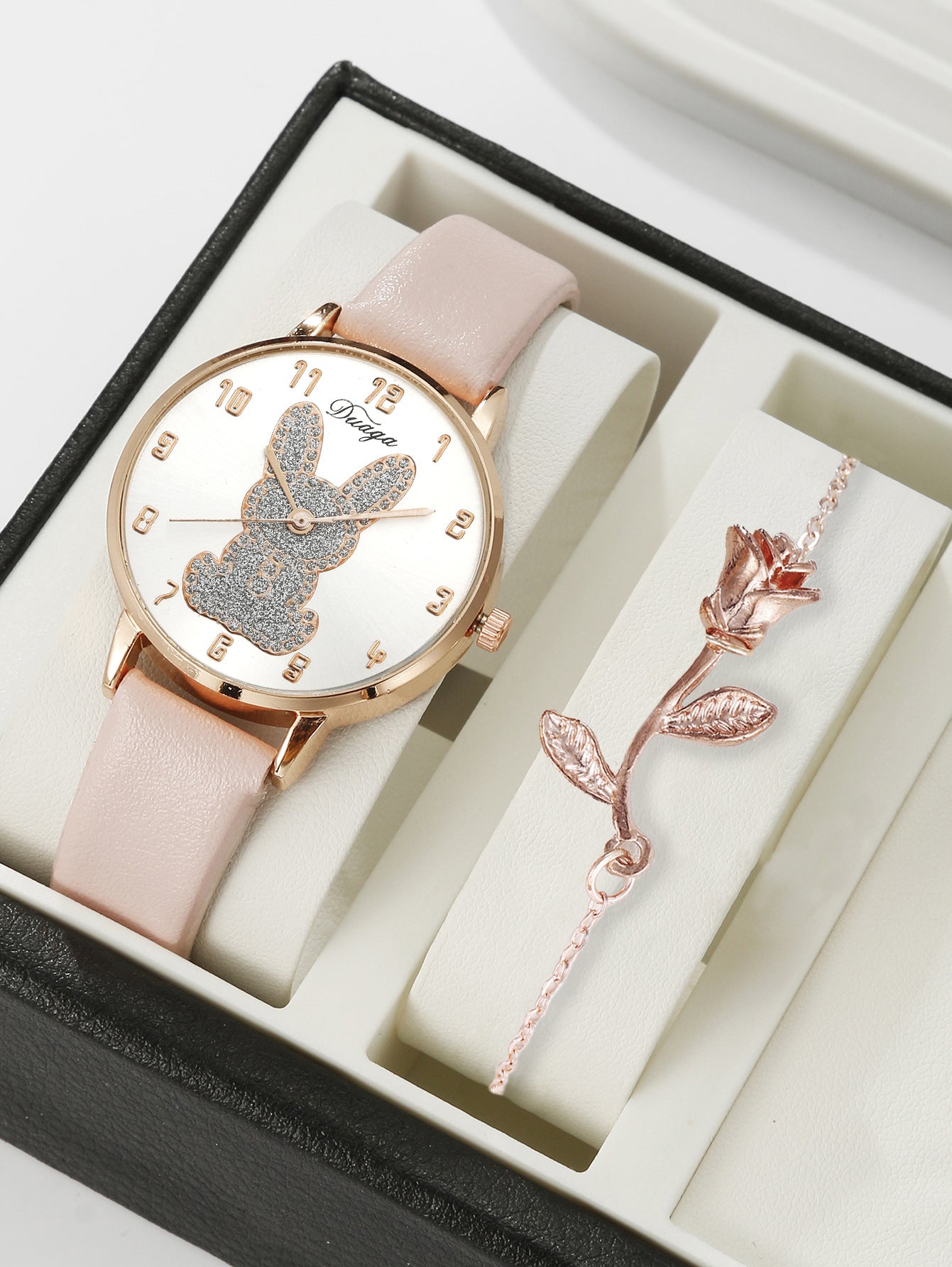 Bunny Round Digital Watch Bracelet Set