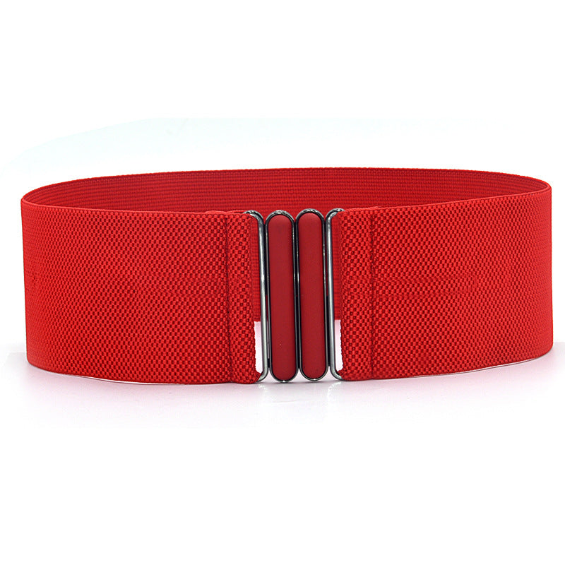 Simple buckle wide belt women's waist seal