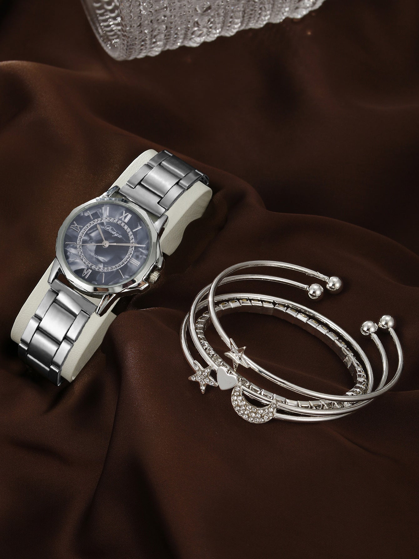 Quartz Watch Rhinestone Alloy Peacock Jewelry Set
