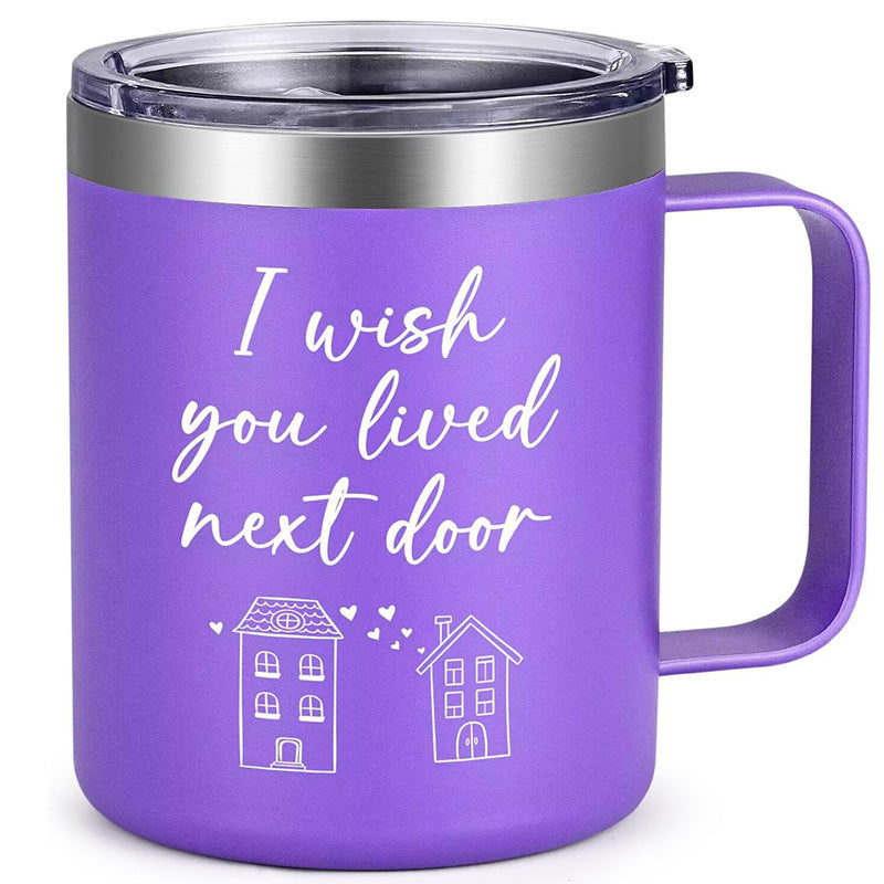 Vacuum water cup can be printed with logo.