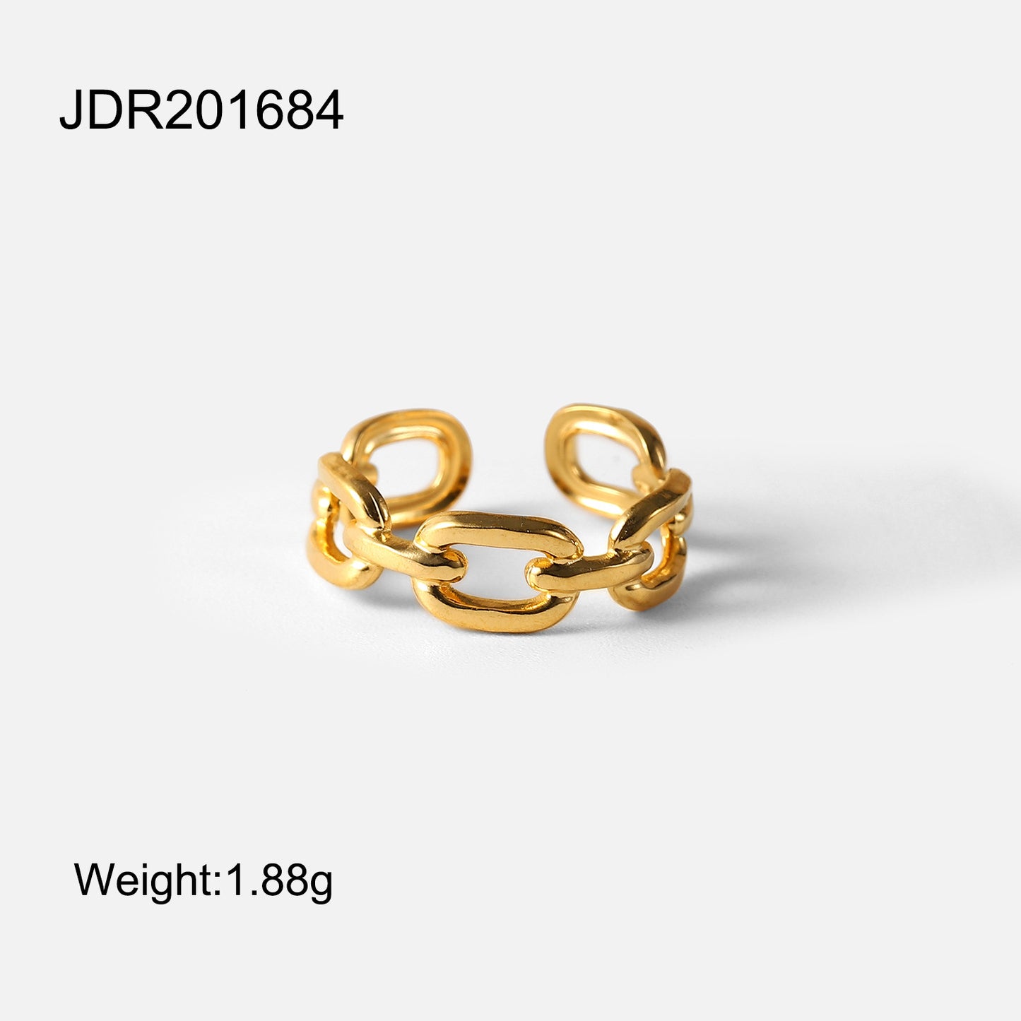 Square Buckle Chain Open Ring