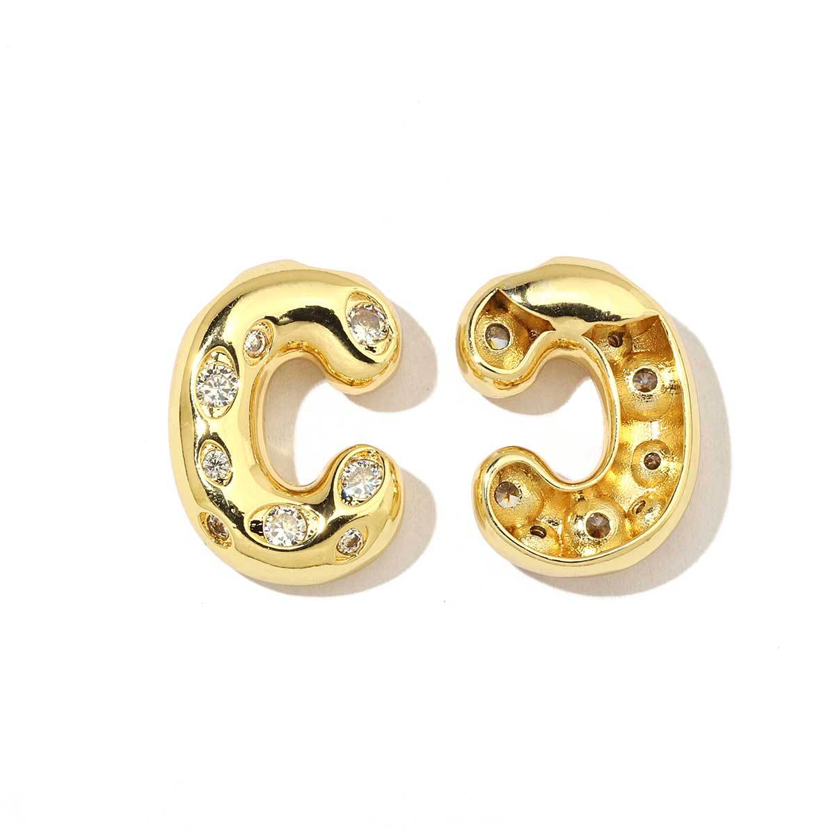 18K real gold copper inlaid zircon 26 letter pendant.