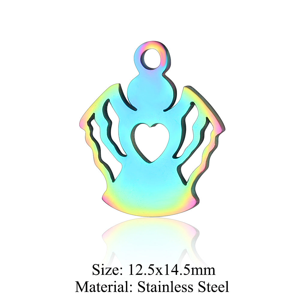 5 pcs/titanium steel jewelry angel sun yin pendant