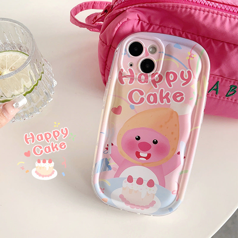 Apple 15 Pro Soap Pink Beaver iPhone 13/11 Cute Cartoon