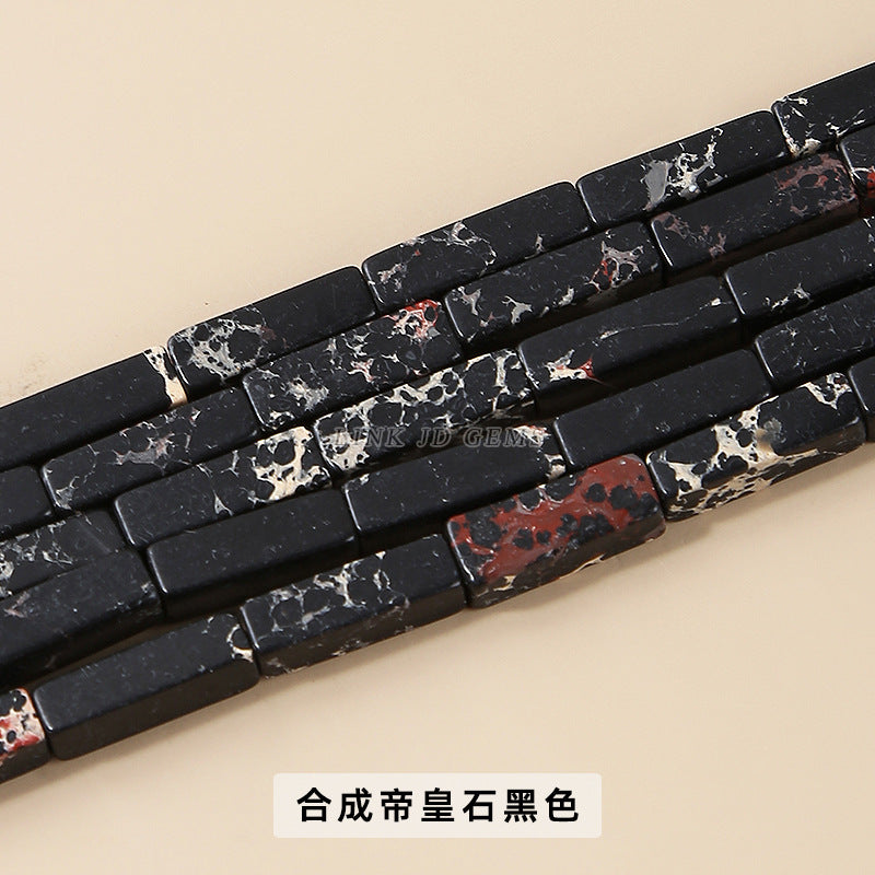 4*13mm合成帝皇石长方形方块散珠 diy饰品配件手链串珠半成品批发