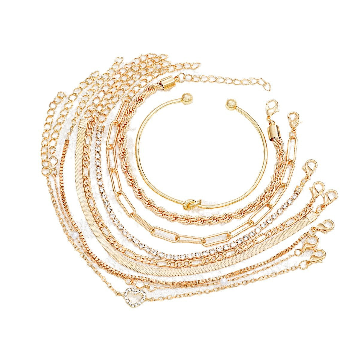 9-Piece Rhinestone Bracelet Set