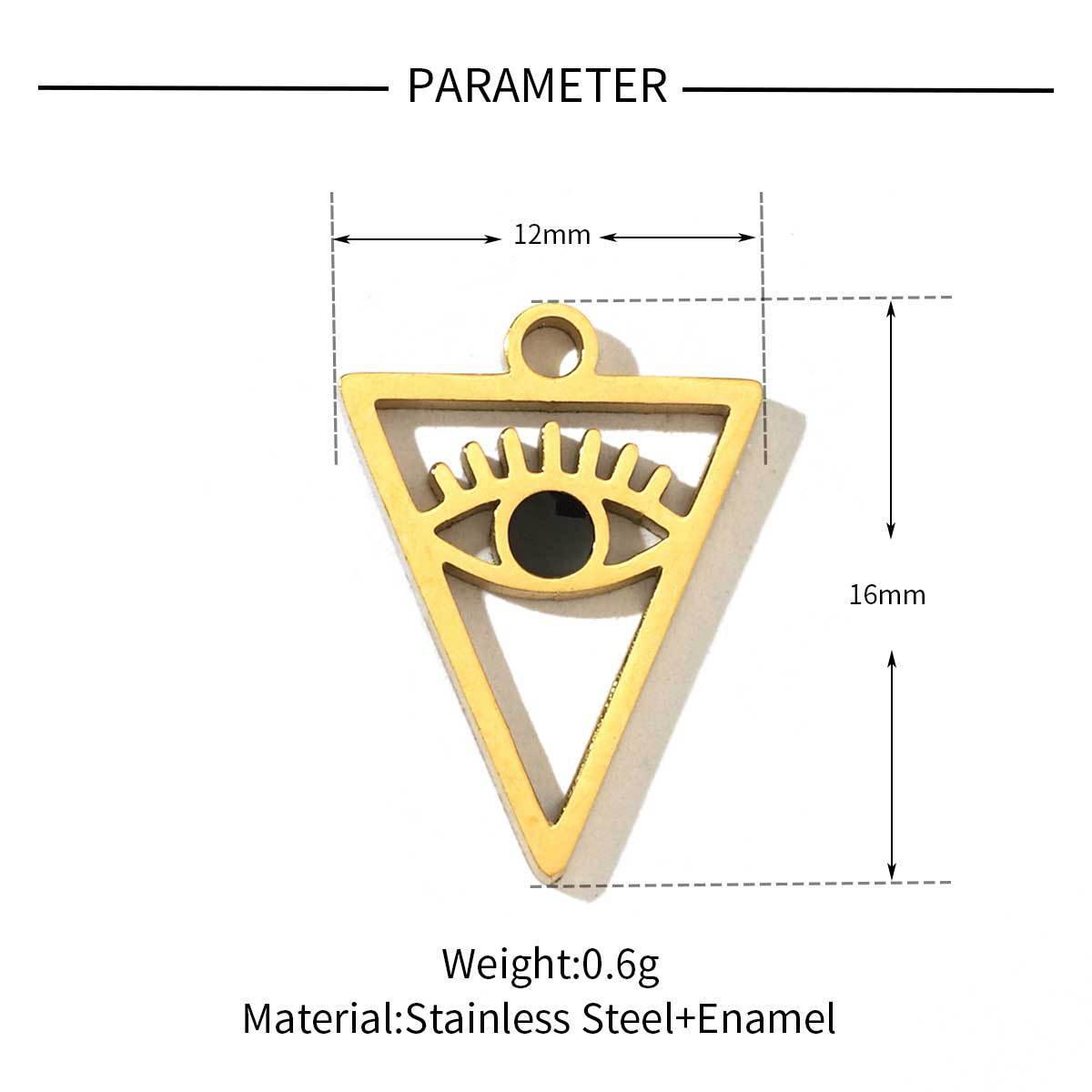 Cross eyes peach heart titanium steel pendant
