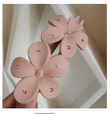 Frosted Rhinestone Flower Hairpin Female