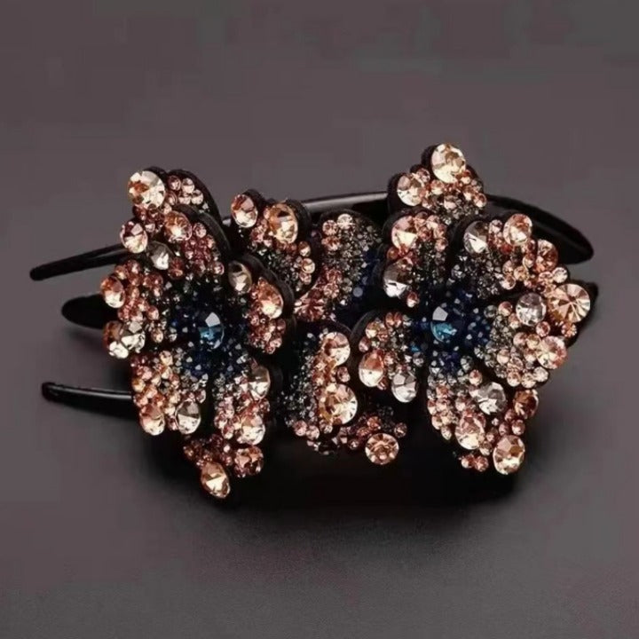 Pinza para el pelo con forma de pico de pato y diamantes de imitación