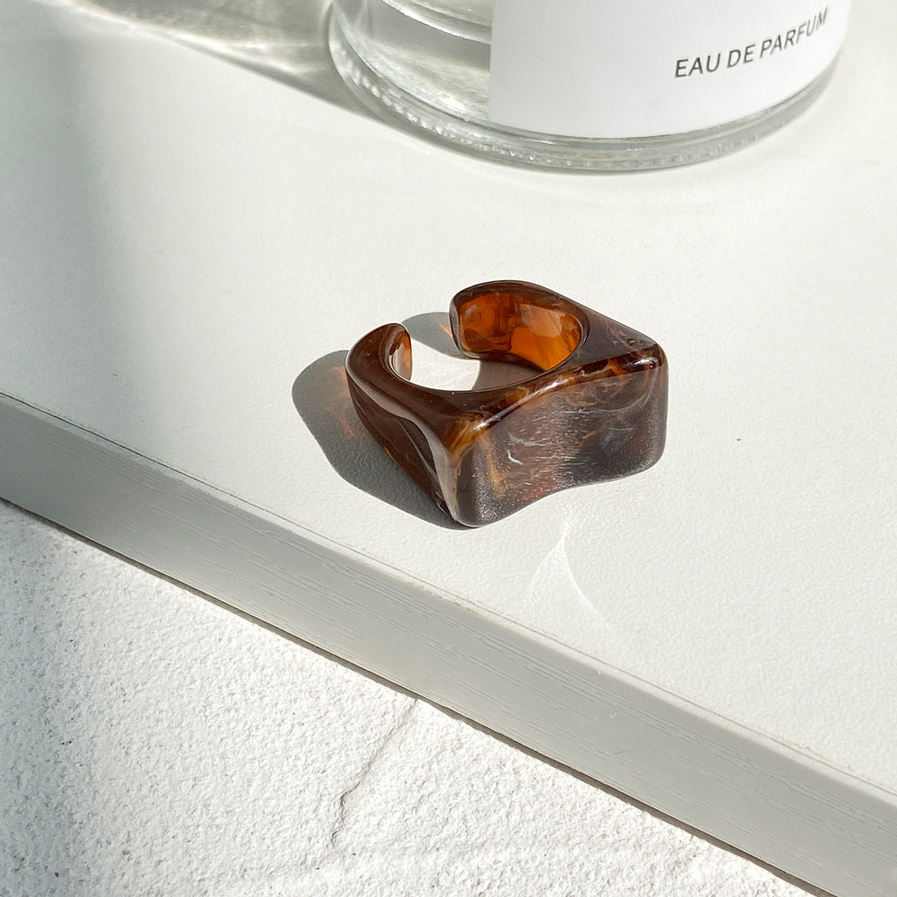 Simple and elegant acetate transparent ring