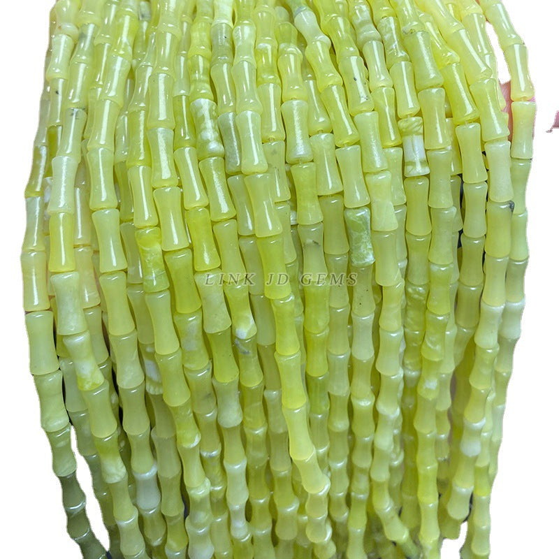 5 * 12 mm Cuentas sueltas de bambú con topacio limón