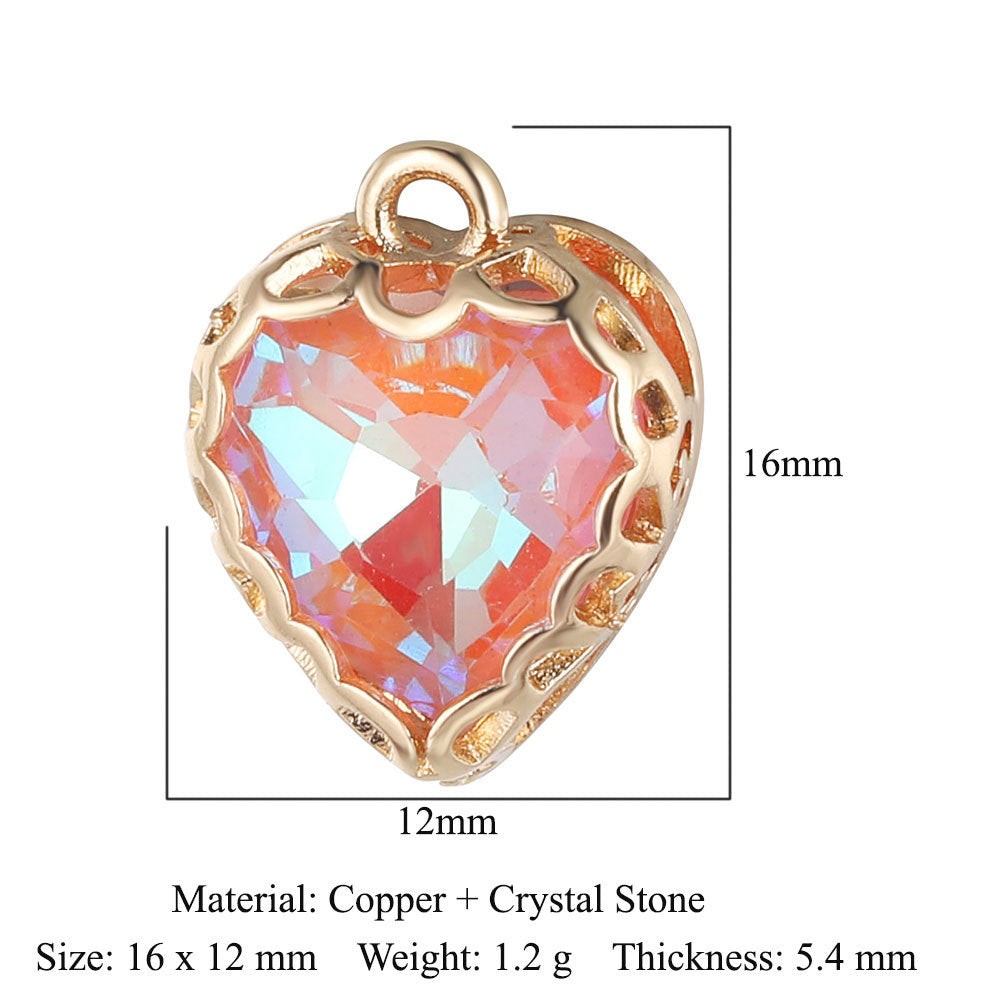 Water drop butterfly copper glass crystal pendant