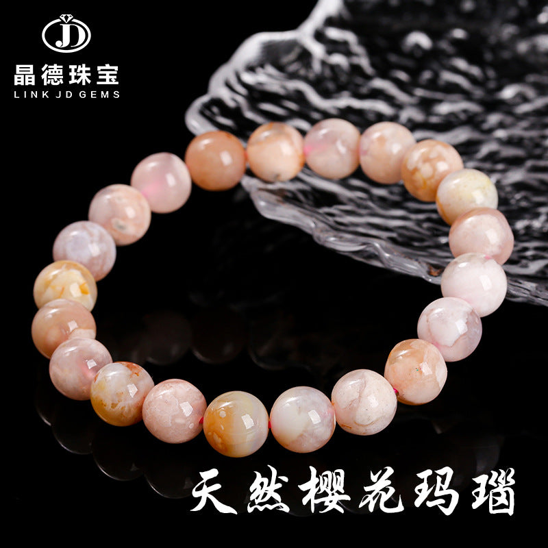 3A natural cherry blossom agate bracelet