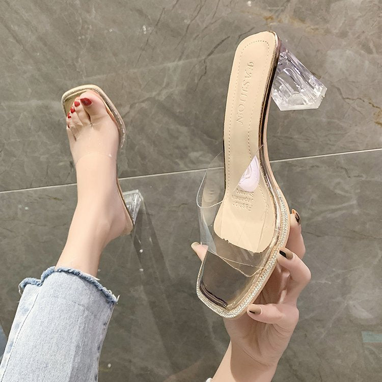 Transparent sandals cool slippers