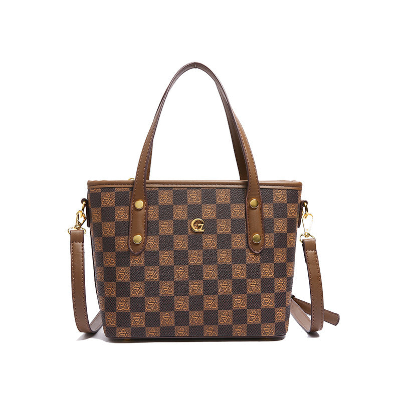 Printed shoulder tote bag