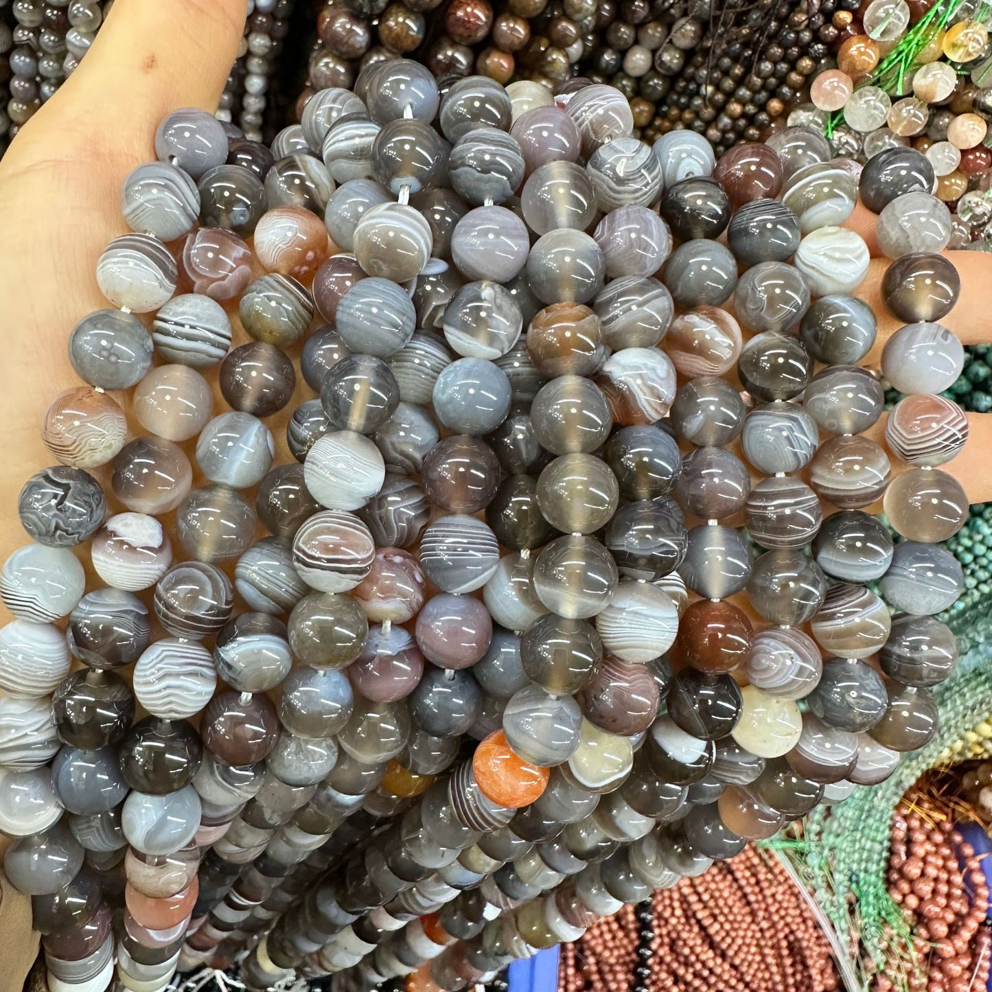 6-10mm natural Persian Gulf agate beads