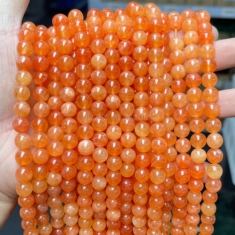 Optimized orange Xinjiang chalcedony loose beads