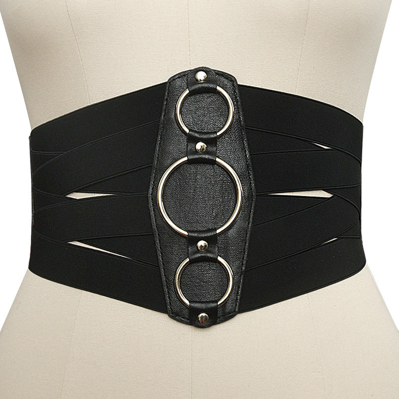 Retro extra wide elastic belt