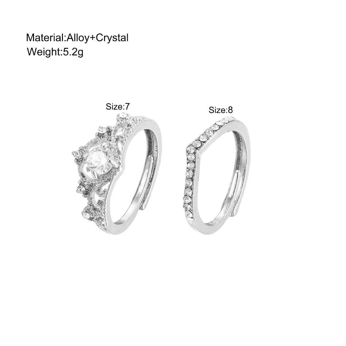 Wedding ring set 2 pieces