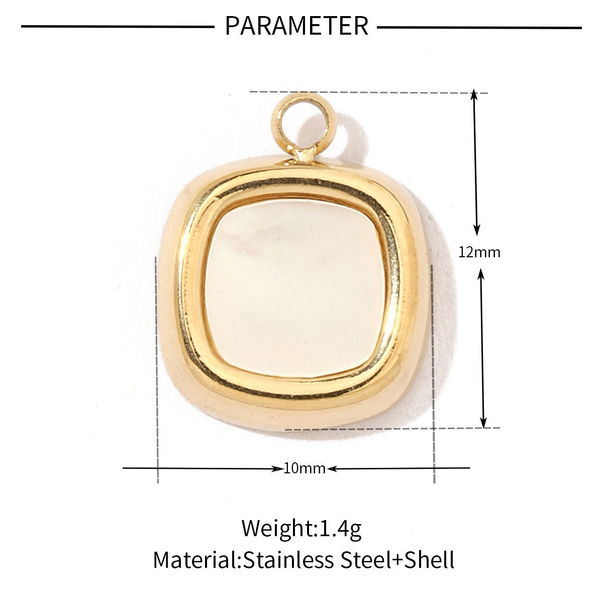 Peach heart round shell titanium steel necklace pendant