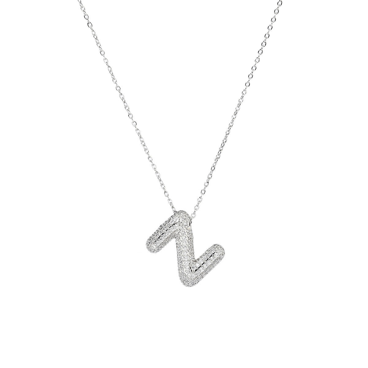 A-Z Copper Zircon Letter Necklace Pendant