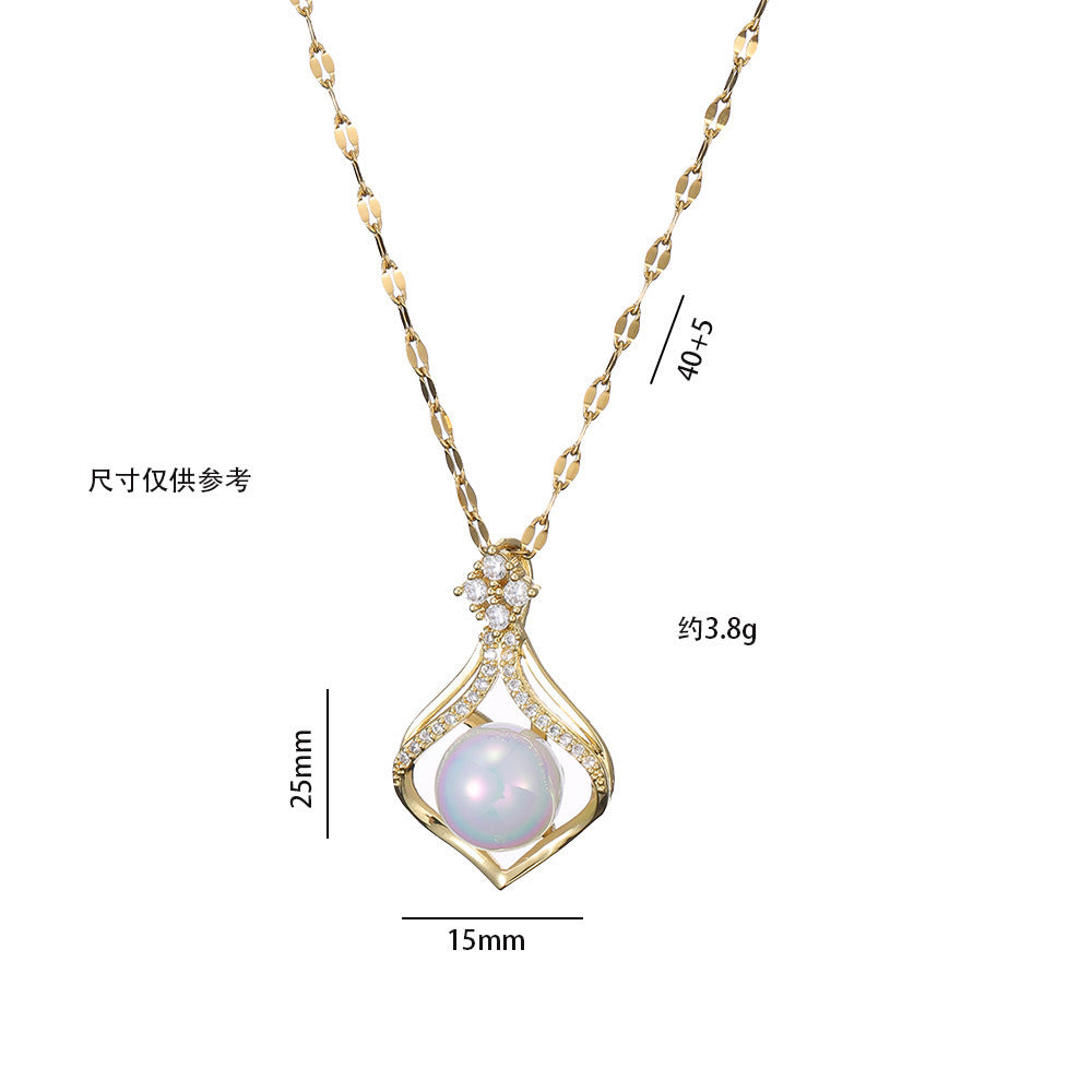 Women's Mini Purse Pearl Collarbone Necklace