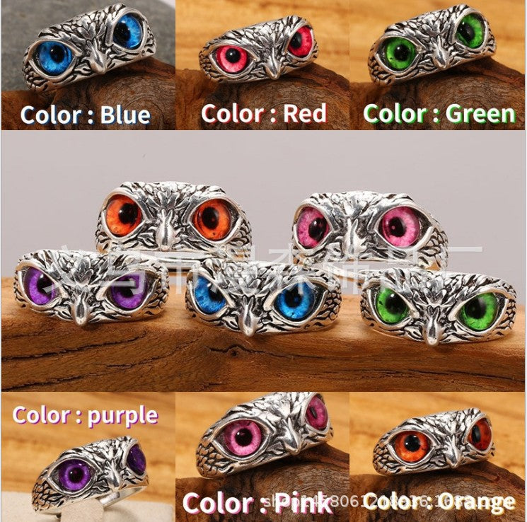 Vintage Devil's Eye Owl Ring