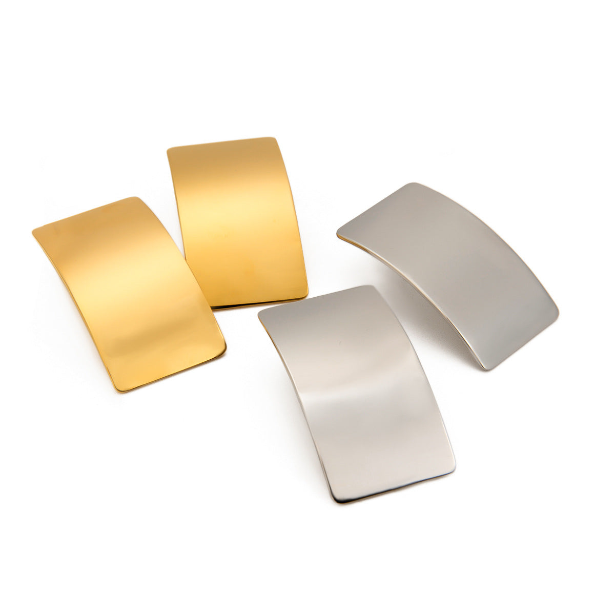 Pendientes rectangulares de acero titanio
