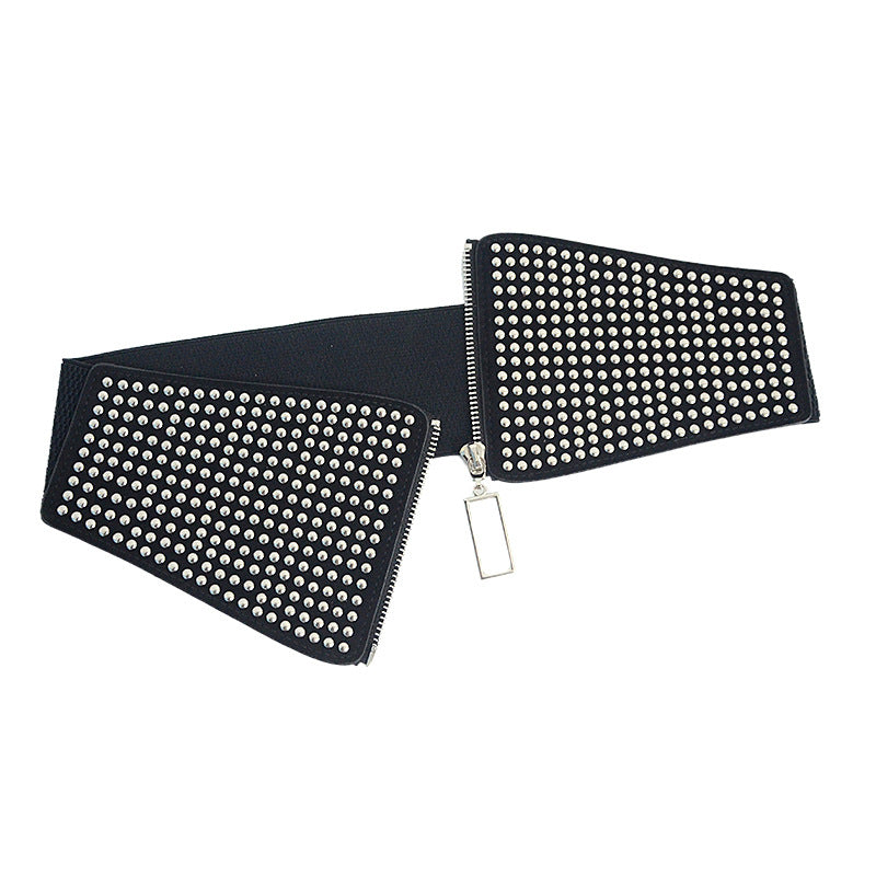 Punk style rivet flannel waist seal