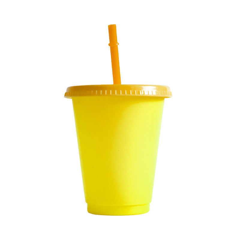 Temperature-sensitive plastic PP cold water color-changing straw cup