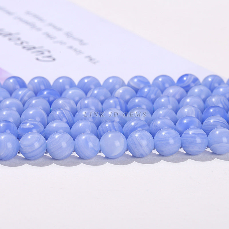 Cuentas sueltas de ágata sintética de color azul violeta