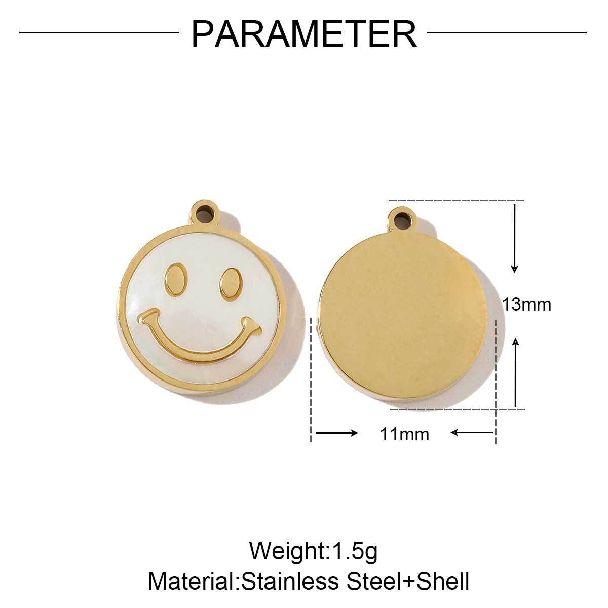 Shell smiley face titanium steel pendant