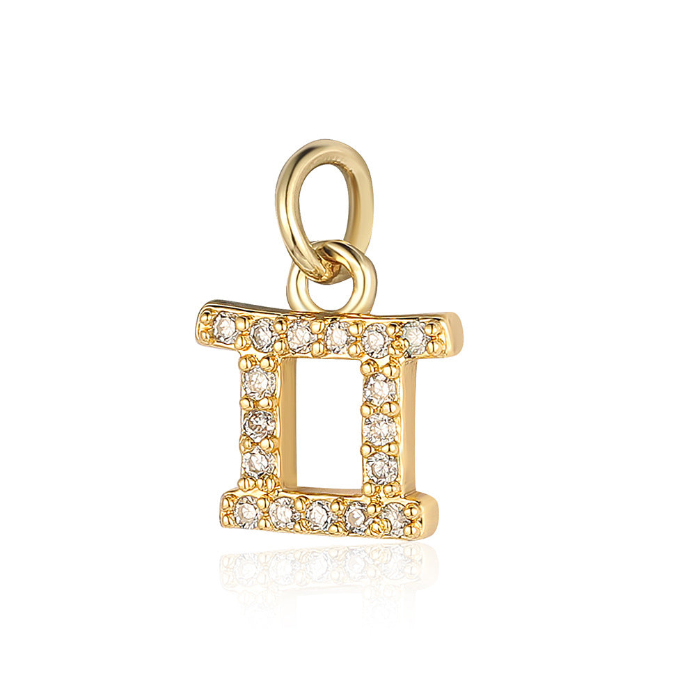 Twelve constellations copper zircon pendant