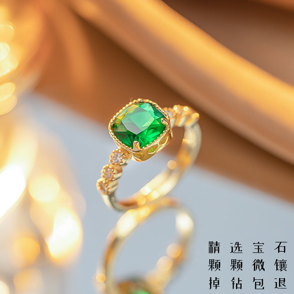 Real gold electroplated zircon ring.