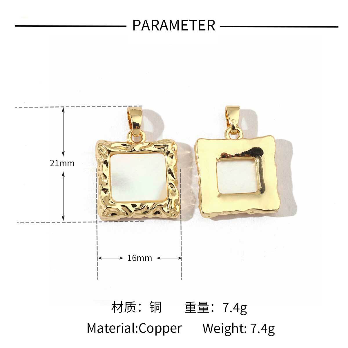 18k bag Venus star copper zircon shell pendant.