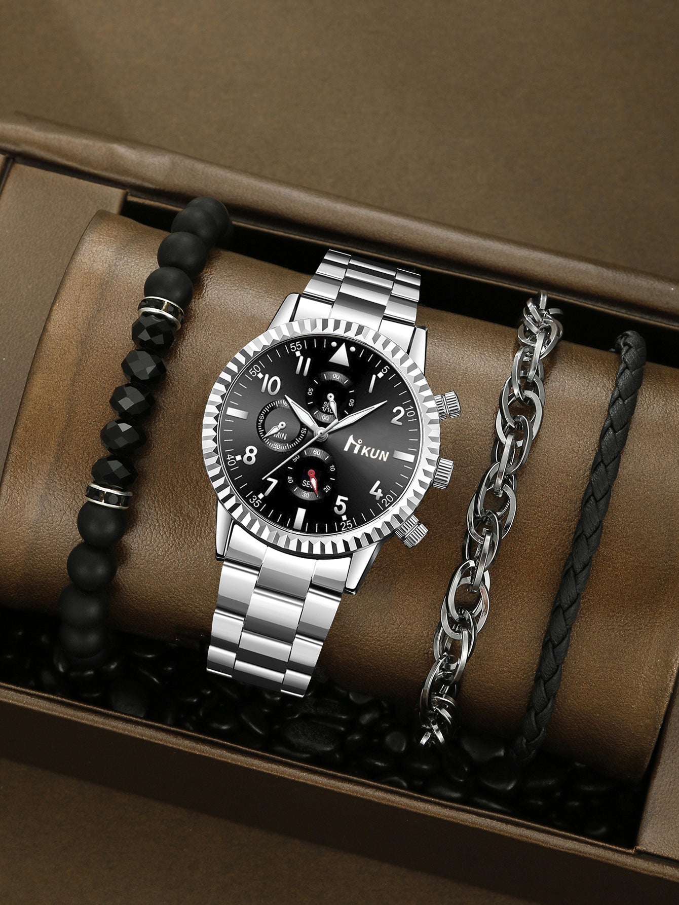 Men's Fashion Watch Bracelet Set