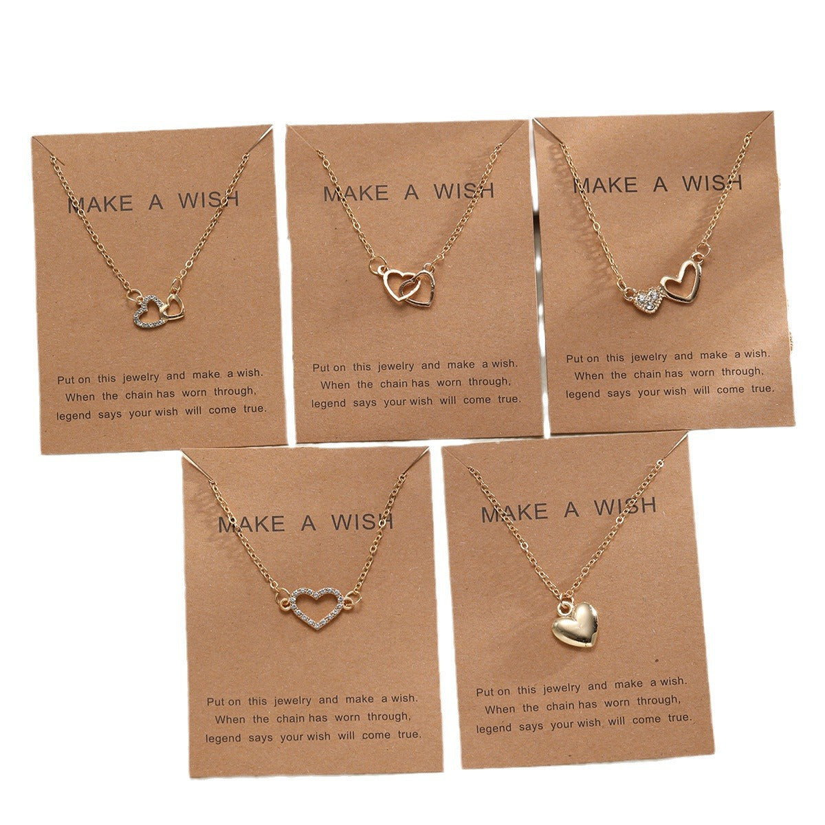 Hollow Love Point Drill Necklace Set (5-Piece)