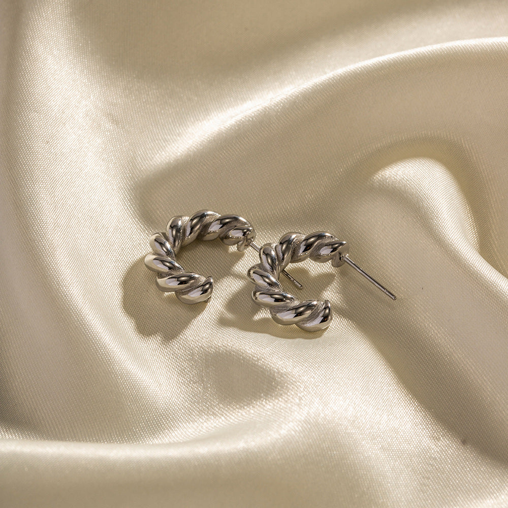 Twisted spiral hoop earrings