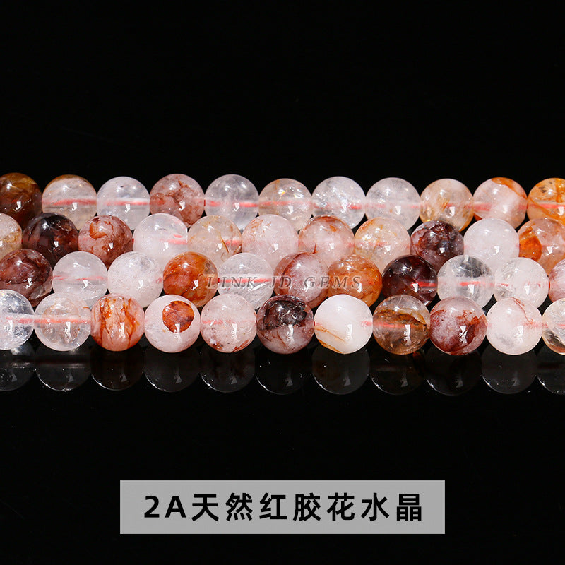 Perlas sueltas de cristal con forma de flor de pegamento rojo
