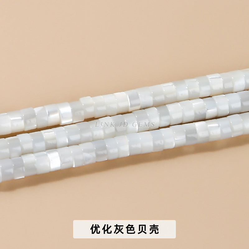2 * 4Mm colored shell mother-of-pearl right-angle disc beads
