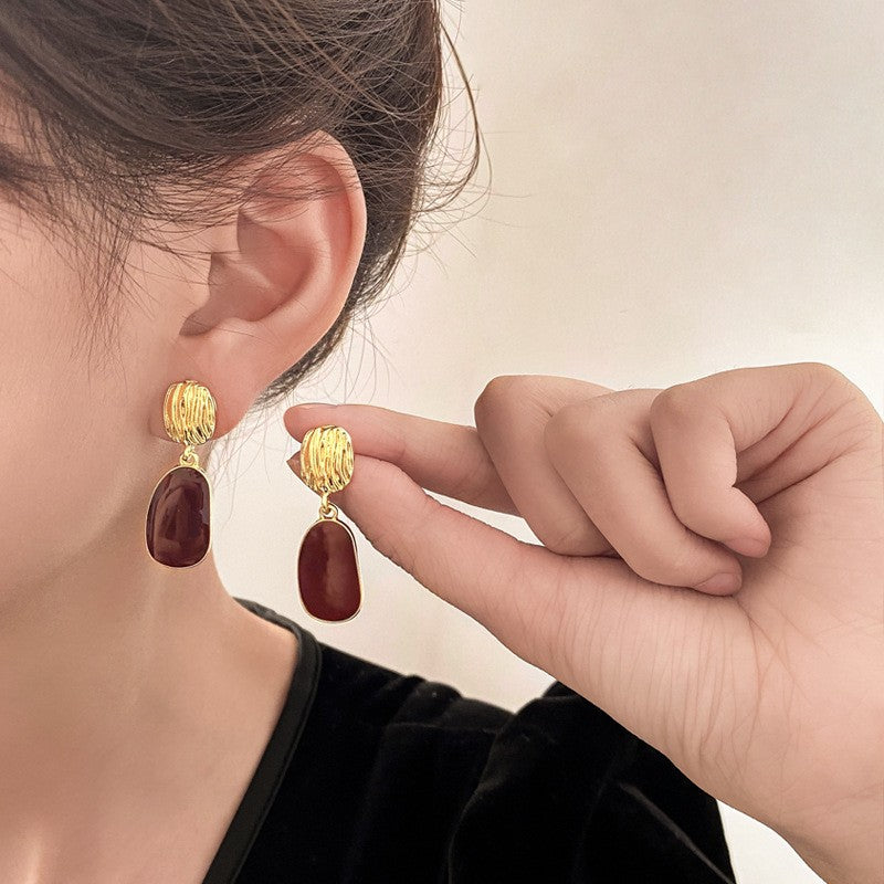 Pendientes retro rojos