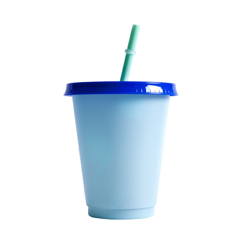 Temperature-sensitive plastic PP cold water color-changing straw cup