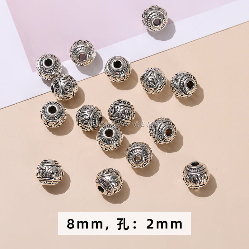 Tibetan silver hammer beads loose beads