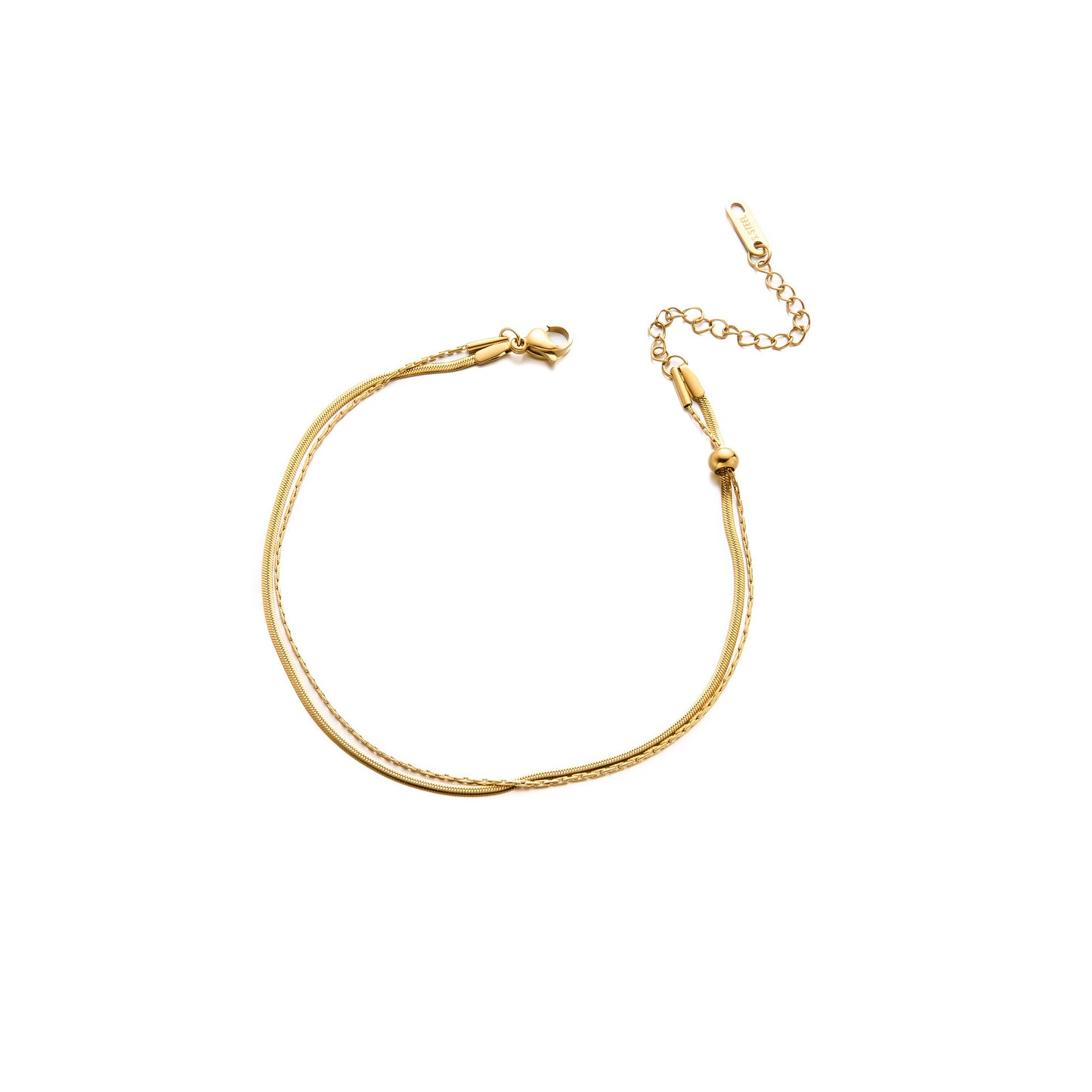 18K Gold Titanium Steel Snake Bone Anklet