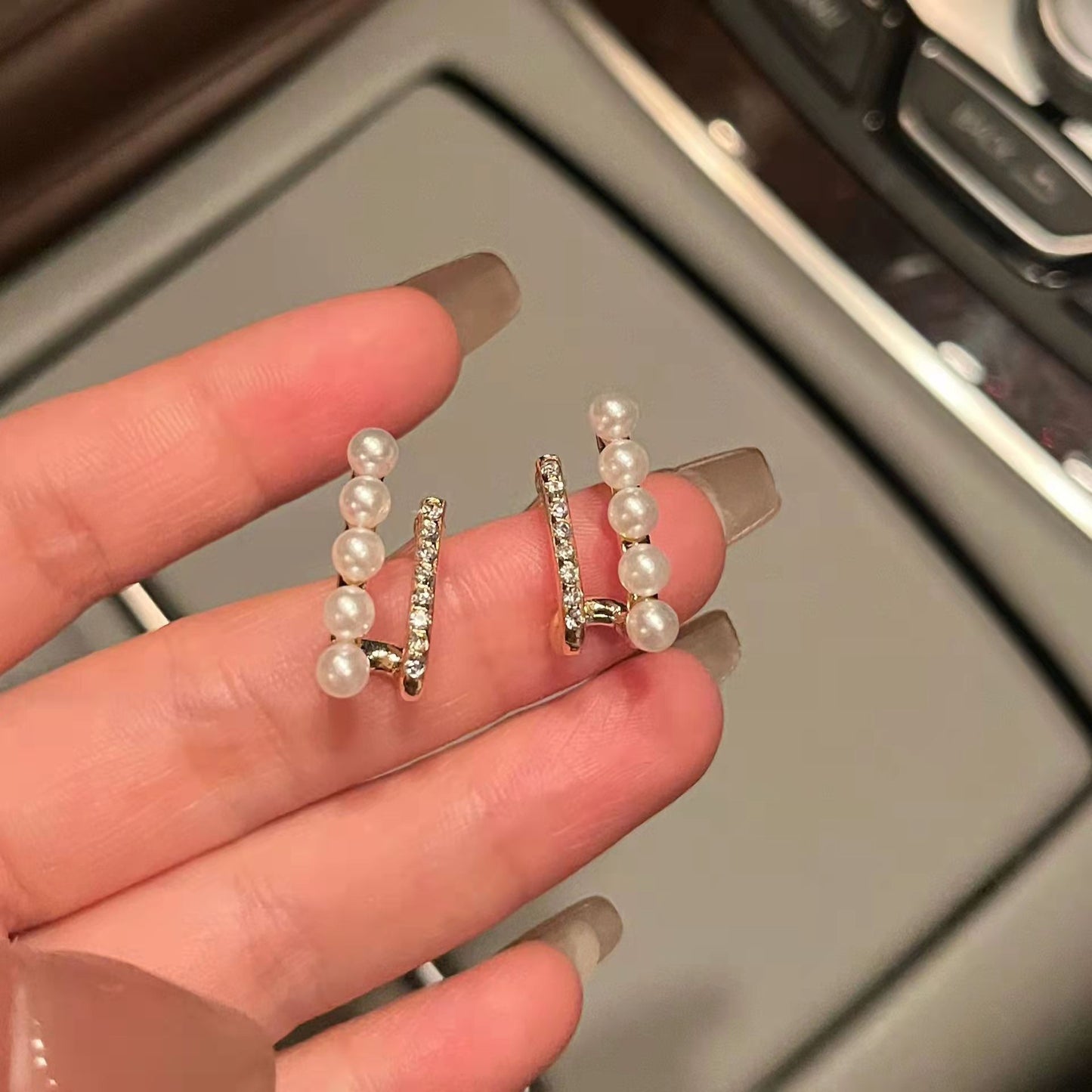 Pendientes de perlas francesas con aguja de plata S925