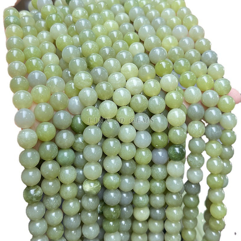 Stone sapphire loose beads Green jade bracelet round beads work in progress